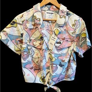 Wrangler Lainey Wilson Wild Horse Print - Ladies Shirt Pearl Snap - size XL